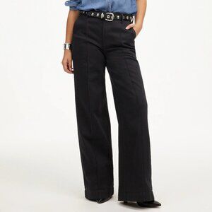 NWT Madewell Women's Sz 29 Black Superwide-Leg Trouser Jeans High Rise NS905